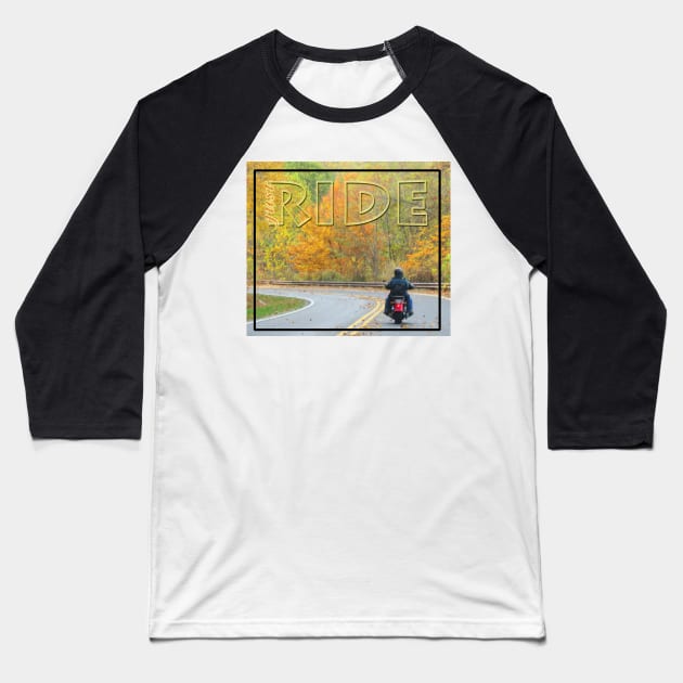Motorcycles and Autumn Baseball T-Shirt by killintime